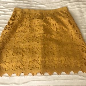 LOFT floral lace skirt in yellow